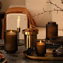 Load image into Gallery viewer, Aurélie Reeded Glass Candle: Santal Himalayen - (M)