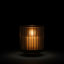 Load image into Gallery viewer, Aurélie Reeded Glass Candle: Hearth &amp; Velvet Flames - (M)