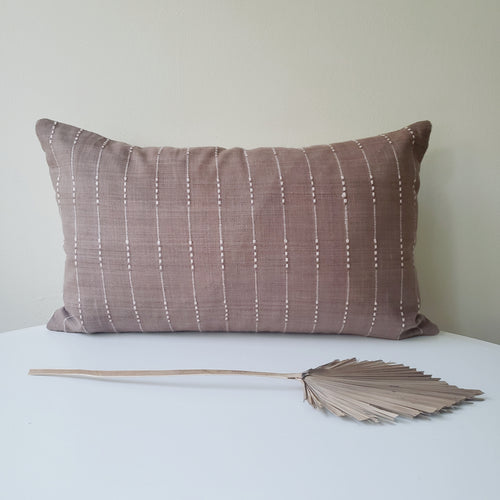 Auburn Brown Striped Changmai Pillow