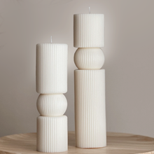 Load image into Gallery viewer, Roman Ribbed Pillar Candle