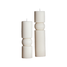 Load image into Gallery viewer, Roman Ribbed Pillar Candle