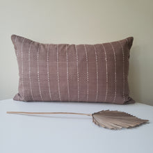 Load image into Gallery viewer, Auburn Brown Striped Changmai Pillow