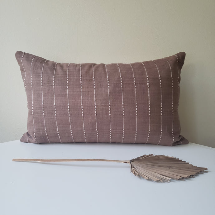 Auburn Brown Striped Changmai Pillow