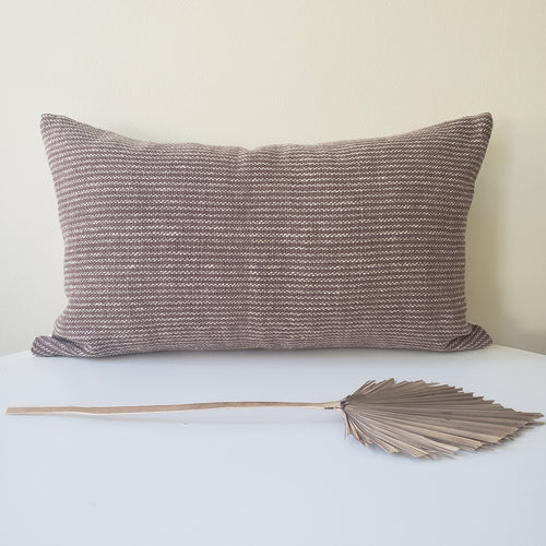 Brown & Cream Striped Pillow