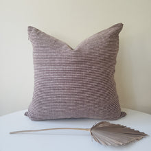 Load image into Gallery viewer, Brown &amp; Cream Striped Pillow