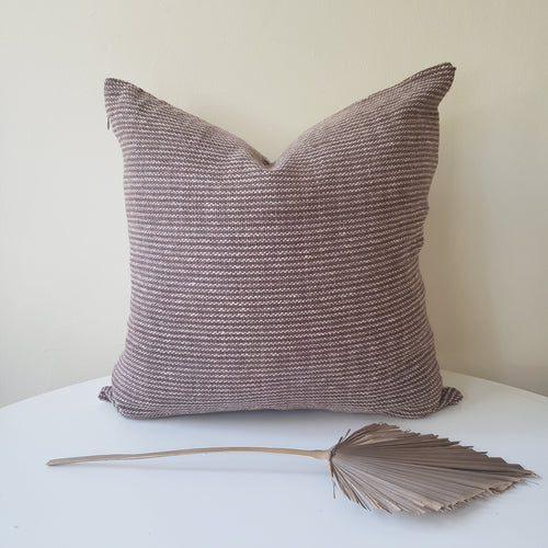 Brown & Cream Striped Pillow