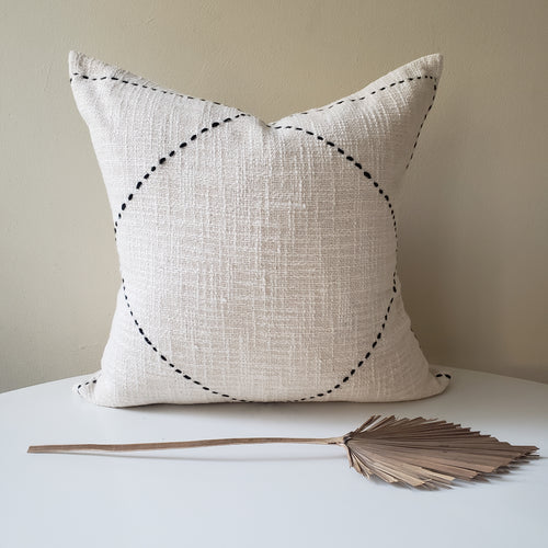 Cream & Black Striped Pillow