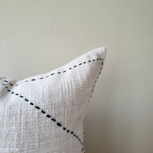 Load image into Gallery viewer, Cream &amp; Black Striped Pillow