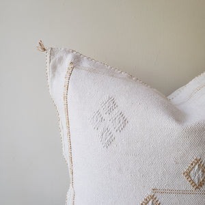 Festive White Sabra Silk Pillow Cover