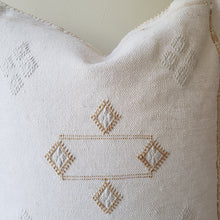 Load image into Gallery viewer, Festive White Sabra Silk Pillow Cover