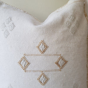 Festive White Sabra Silk Pillow Cover