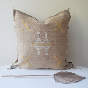 Almond Brown Cactus Silk Pillow