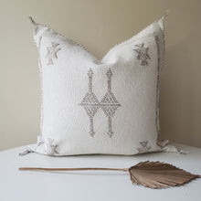 Load image into Gallery viewer, Festive White Sabra Silk Pillow