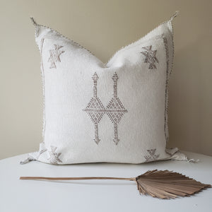 Festive White Sabra Silk Pillow