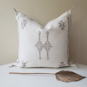 Festive White Sabra Silk Pillow