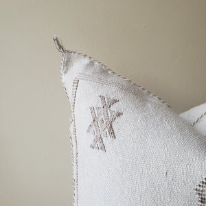 Festive White Sabra Silk Pillow