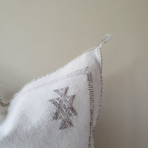 Festive White Sabra Silk Pillow