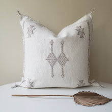 Load image into Gallery viewer, Festive White Sabra Silk Pillow
