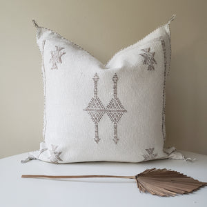 Festive White Sabra Silk Pillow