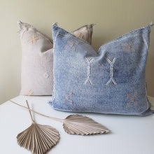 Load image into Gallery viewer, Ocean Blue Sabra Silk Pillow