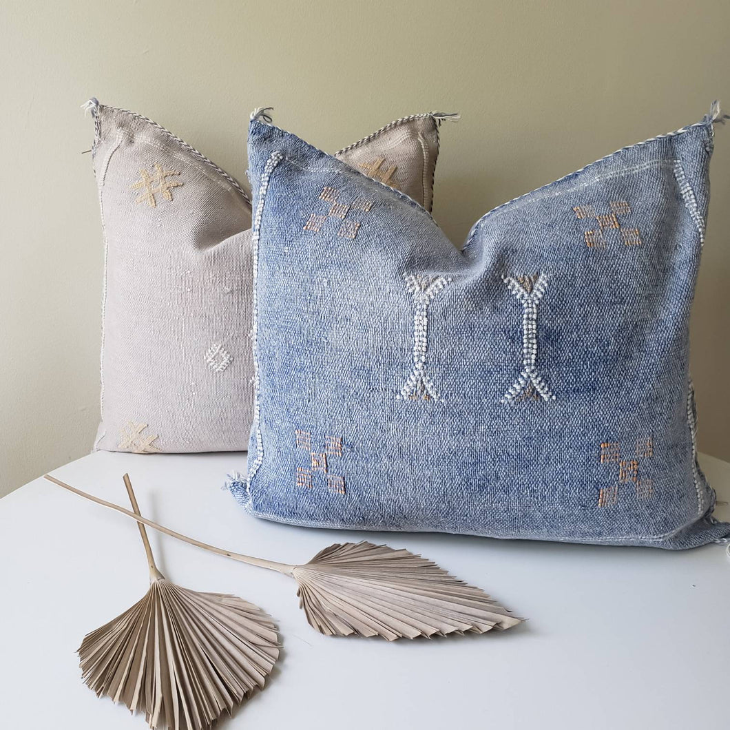 Ocean Blue Sabra Silk Pillow