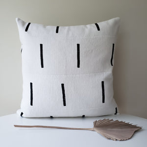 Black and White Block Printed Pillow