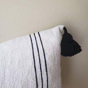 Moroccan Pompom Pillow~Pom pom pillow~ boho pillow~ striped pillow~ Cotton Pillow~Sabra Pillow