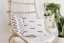 Load image into Gallery viewer, Black and White Block Printed Pillow